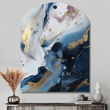 Blue And White Enigmatic Stones II - Asymmetric Metal Wall Art