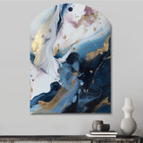 Blue And White Enigmatic Stones II - Asymmetric Metal Wall Art