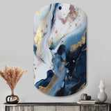 Blue And White Enigmatic Stones II - Asymmetric Metal Wall Art