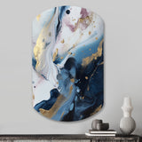 Blue And White Enigmatic Stones II - Asymmetric Metal Wall Art