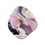 Pink And Gold Mysterious Marble V - Asymmetric Metal Wall Art