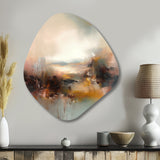 Brown Abstracted Nature III - Asymmetric Metal Wall Art