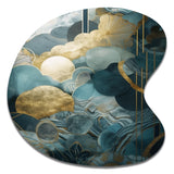 Blue And Gold Abstracted Harmonies Of Nature - Asymmetric Metal Wall Art