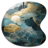 Blue And Gold Abstracted Harmonies Of Nature - Asymmetric Metal Wall Art