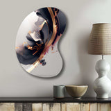 Rosegold Black Transcending Complexity I - Asymmetric Metal Wall Art