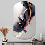 Rosegold Black Transcending Complexity I - Asymmetric Metal Wall Art