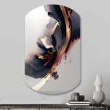 Rosegold Black Transcending Complexity I - Asymmetric Metal Wall Art