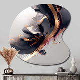 Rosegold Black Transcending Complexity I - Asymmetric Metal Wall Art