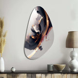 Rosegold Black Transcending Complexity I - Asymmetric Metal Wall Art