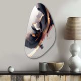 Rosegold Black Transcending Complexity I - Asymmetric Metal Wall Art