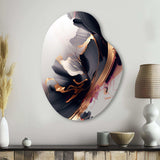 Rosegold Black Transcending Complexity I - Asymmetric Metal Wall Art