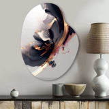 Rosegold Black Transcending Complexity I - Asymmetric Metal Wall Art