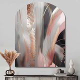 Pink Rosegold Circle Complexity I - Asymmetric Metal Wall Art