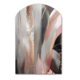 Pink Rosegold Circle Complexity I - Asymmetric Metal Wall Art