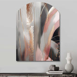 Pink Rosegold Circle Complexity I - Asymmetric Metal Wall Art