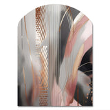 Pink Rosegold Circle Complexity I - Asymmetric Metal Wall Art