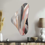 Pink Rosegold Circle Complexity I - Asymmetric Metal Wall Art