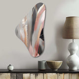 Pink Rosegold Circle Complexity I - Asymmetric Metal Wall Art