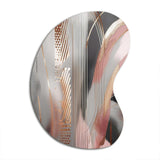 Pink Rosegold Circle Complexity I - Asymmetric Metal Wall Art