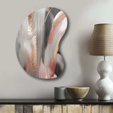 Pink Rosegold Circle Complexity I - Asymmetric Metal Wall Art