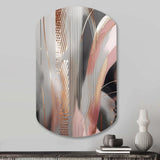 Pink Rosegold Circle Complexity I - Asymmetric Metal Wall Art