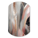 Pink Rosegold Circle Complexity I - Asymmetric Metal Wall Art