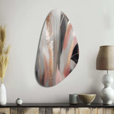 Pink Rosegold Circle Complexity I - Asymmetric Metal Wall Art