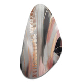 Pink Rosegold Circle Complexity I - Asymmetric Metal Wall Art