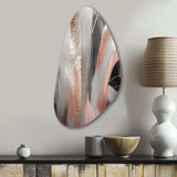 Pink Rosegold Circle Complexity I - Asymmetric Metal Wall Art