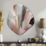 Pink Rosegold Circle Complexity I - Asymmetric Metal Wall Art