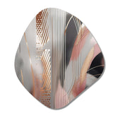 Pink Rosegold Circle Complexity I - Asymmetric Metal Wall Art