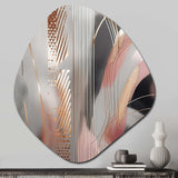 Pink Rosegold Circle Complexity I - Asymmetric Metal Wall Art