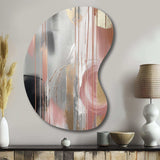 Pink Gold Circle Complexity - Asymmetric Metal Wall Art