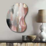 Pink Gold Circle Complexity - Asymmetric Metal Wall Art