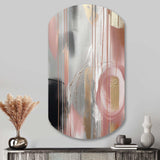 Pink Gold Circle Complexity - Asymmetric Metal Wall Art