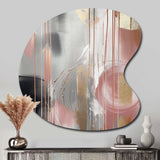 Pink Gold Circle Complexity - Asymmetric Metal Wall Art