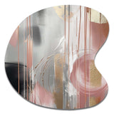 Pink Gold Circle Complexity - Asymmetric Metal Wall Art