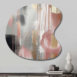 Pink Gold Circle Complexity - Asymmetric Metal Wall Art