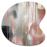 Pink Gold Circle Complexity - Asymmetric Metal Wall Art