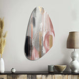 Pink Gold Circle Complexity - Asymmetric Metal Wall Art