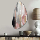 Pink Gold Circle Complexity - Asymmetric Metal Wall Art