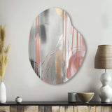 Pink Gold Circle Complexity - Asymmetric Metal Wall Art