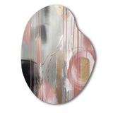 Pink Gold Circle Complexity - Asymmetric Metal Wall Art