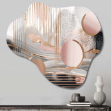 Pink Rosegold Circle Chaos IV - Asymmetric Metal Wall Art