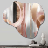 Pink Rosegold Circle Chaos V - Asymmetric Metal Wall Art