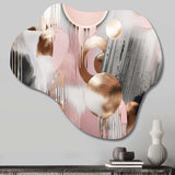 Pink Stripes And Lines Modern Art I - Asymmetric Metal Wall Art