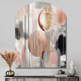 Pink Stripes And Lines Modern Art II - Asymmetric Metal Wall Art