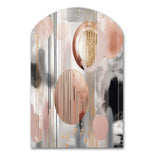 Pink Stripes And Lines Modern Art II - Asymmetric Metal Wall Art