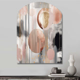 Pink Stripes And Lines Modern Art II - Asymmetric Metal Wall Art