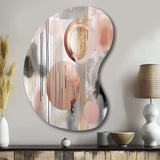 Pink Stripes And Lines Modern Art II - Asymmetric Metal Wall Art